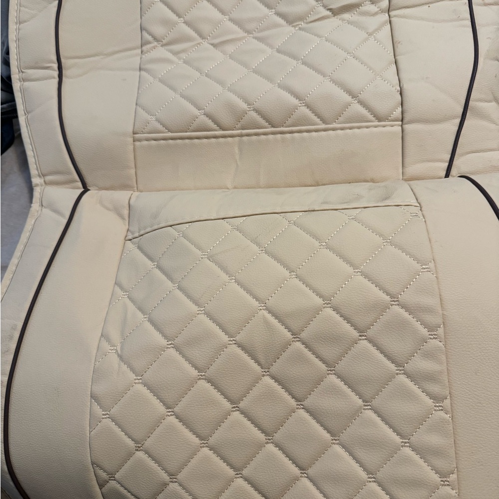 Luxury Beige Quilted Car Seat Cover